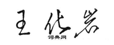 駱恆光王化岩草書個性簽名怎么寫