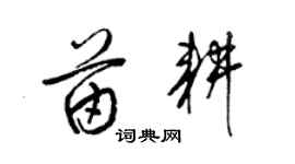 梁錦英苗耕草書個性簽名怎么寫