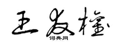 曾慶福王友權草書個性簽名怎么寫