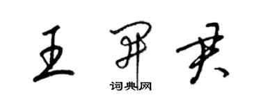 梁錦英王開君草書個性簽名怎么寫