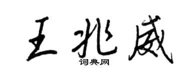 王正良王兆威行書個性簽名怎么寫