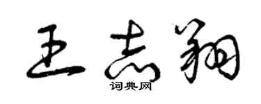 曾慶福王志翔草書個性簽名怎么寫