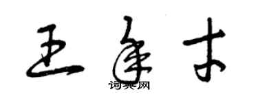 曾慶福王年才草書個性簽名怎么寫