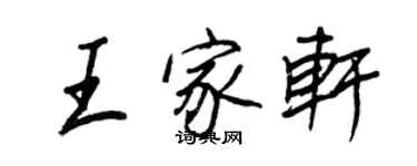 王正良王家軒行書個性簽名怎么寫