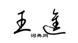 梁錦英王進草書個性簽名怎么寫