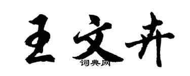 胡問遂王文卉行書個性簽名怎么寫
