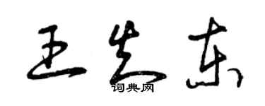 曾慶福王知東草書個性簽名怎么寫