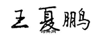 曾慶福王夏鵬行書個性簽名怎么寫