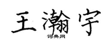 何伯昌王瀚宇楷書個性簽名怎么寫