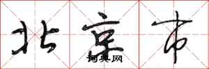 段相林北京市行書怎么寫