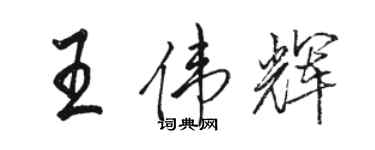 駱恆光王偉輝行書個性簽名怎么寫