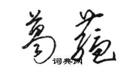 駱恆光葛蘊草書個性簽名怎么寫