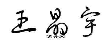 曾慶福王晶宇草書個性簽名怎么寫