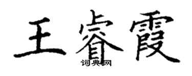 丁謙王睿霞楷書個性簽名怎么寫