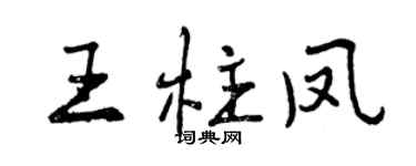 曾慶福王柱鳳行書個性簽名怎么寫