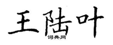丁謙王陸葉楷書個性簽名怎么寫