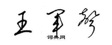 梁錦英王軍聲草書個性簽名怎么寫