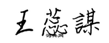 王正良王蕊謀行書個性簽名怎么寫