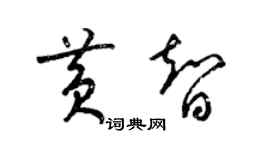 梁錦英黃智草書個性簽名怎么寫