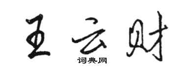 駱恆光王雲財行書個性簽名怎么寫