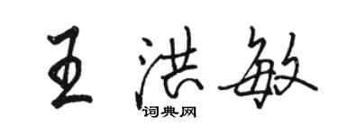 駱恆光王洪敏行書個性簽名怎么寫