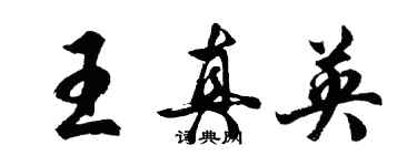 胡問遂王真英行書個性簽名怎么寫