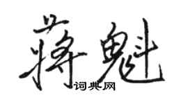 駱恆光蔣魁行書個性簽名怎么寫