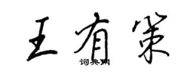 王正良王有策行書個性簽名怎么寫