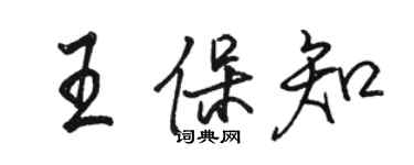 駱恆光王保知行書個性簽名怎么寫