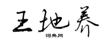 曾慶福王地養行書個性簽名怎么寫