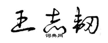 曾慶福王志韌草書個性簽名怎么寫