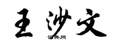 胡問遂王沙文行書個性簽名怎么寫