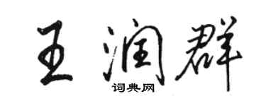 駱恆光王潤群行書個性簽名怎么寫