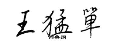 王正良王猛單行書個性簽名怎么寫