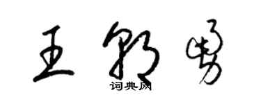 梁錦英王朝勇草書個性簽名怎么寫