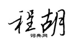 王正良程胡行書個性簽名怎么寫