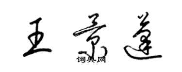 梁錦英王景蓬草書個性簽名怎么寫