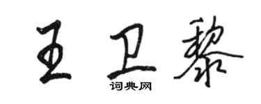 駱恆光王衛黎行書個性簽名怎么寫