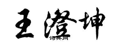 胡問遂王澄坤行書個性簽名怎么寫