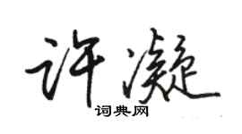 駱恆光許凝行書個性簽名怎么寫