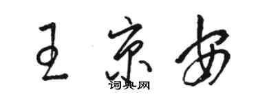 駱恆光王京安草書個性簽名怎么寫