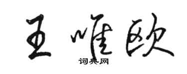 駱恆光王唯歐行書個性簽名怎么寫