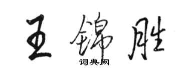 駱恆光王錦勝行書個性簽名怎么寫