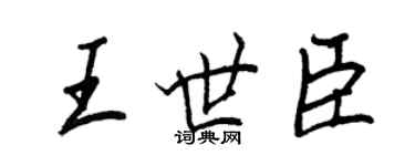 王正良王世臣行書個性簽名怎么寫