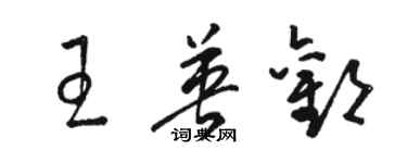 駱恆光王英歡草書個性簽名怎么寫