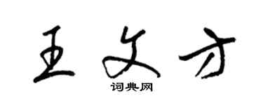 梁錦英王文方草書個性簽名怎么寫