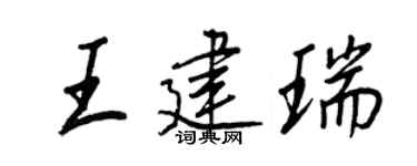 王正良王建瑞行書個性簽名怎么寫