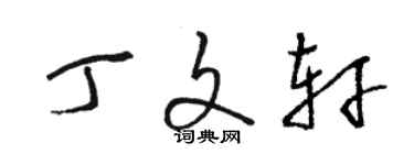 駱恆光丁文軒草書個性簽名怎么寫