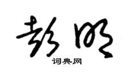 朱錫榮彭明草書個性簽名怎么寫