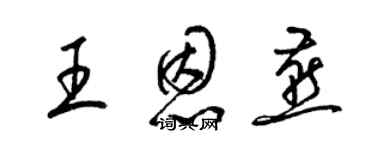 梁錦英王恩燕草書個性簽名怎么寫